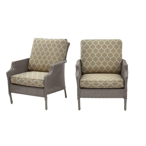 Hampton Bay Grayson Ash Gray Wicker Outdoor Patio Lounge with