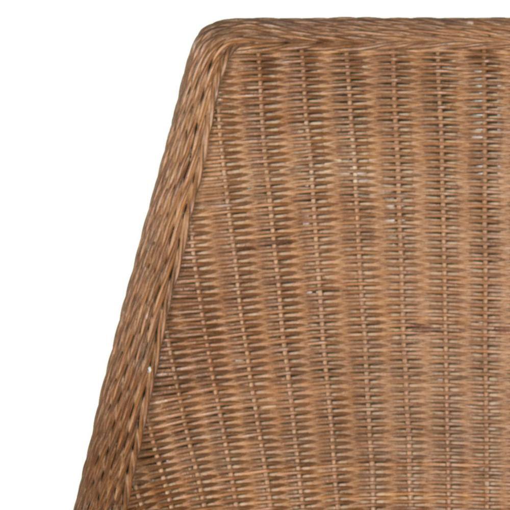 Zen Coastal Cream Woven Accent Chair with Mahogany Legs