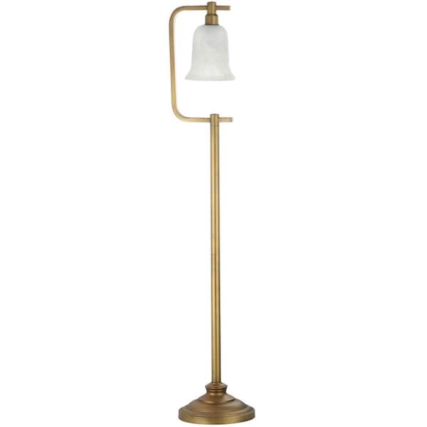 Safavieh Cloche 55 in. Gold Floor Lamp with White Shade
