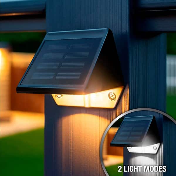 Solar 2-LED Outdoor Black Integrated LED Deck and Wall Light (2-Pack) Solar 2-LED Outdoor Black Integrated LED Deck and Wall Light (2-Pack)