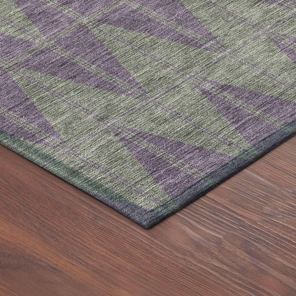 Chantille Machine Washable Indoor/Outdoor Abstract ACN2415 Plum 2 ft. x 3 ft. Accent Rug
