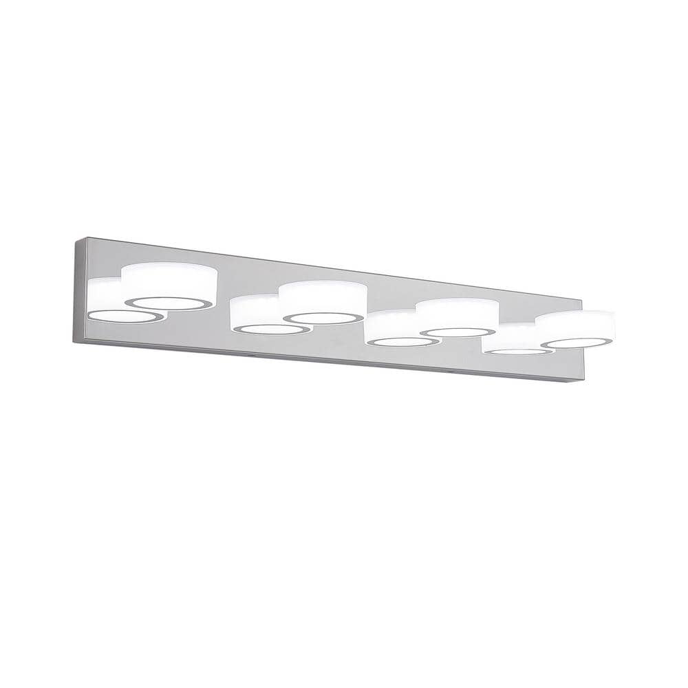 29.1 in. 4-Light Chrome LED Vanity Light Bar Wall Sconce with Acrylic Deocration price history on PriceWatchPro