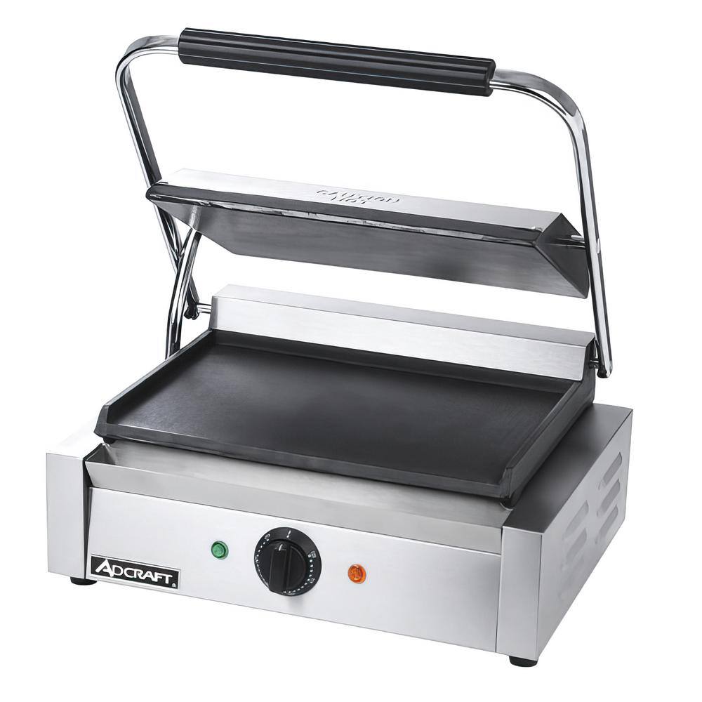 1750-Watt Stainless Steel Commercial Panini Press Grill with Flat Plates
