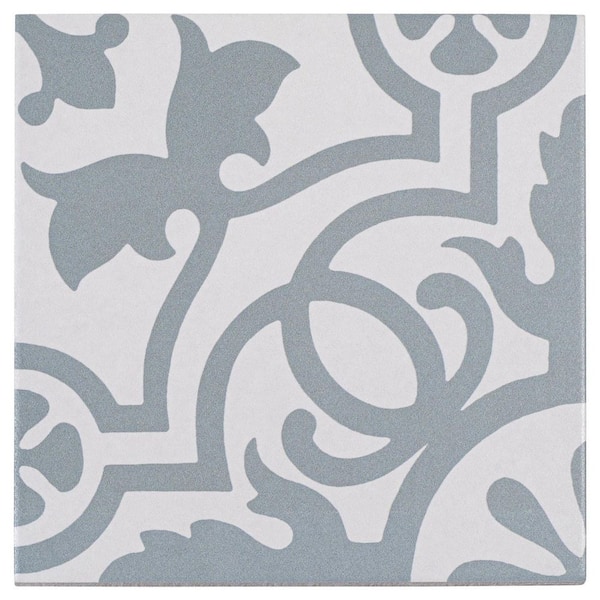 Bliss Giverny Green, Tan, Off-White 8 in. x 8 in. Porcelain Matte European Floor & Wall Tile 10.76 SQF/Case