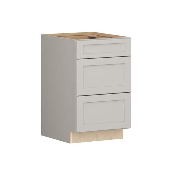 SIMPLY WOODMARK PRO Shaker Full Overlay 21 in. W x 24 in. D x 34.5 in. H Plywood Assembled Drawer Base Kitchen Cabinet in Stone Gray