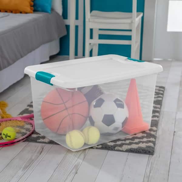 64-Qt. and 66-Qt. Storage Tote with Lid in Clear (12-Pack)
