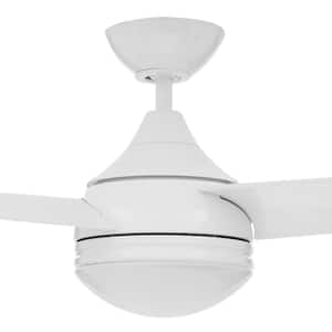 Moderno 42 in. White LED Ceiling Fan with Light and Wall Switch