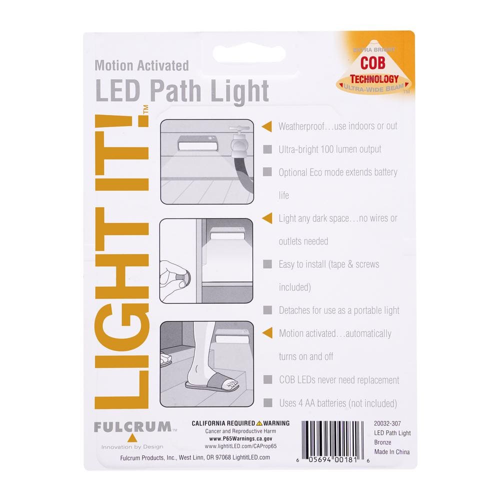 Bronze Motion Sensing LED Pathway Light, Battery Operated