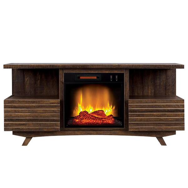 Media Electric Fireplace, Mid Century Modern Tv Stands With Fireplace
