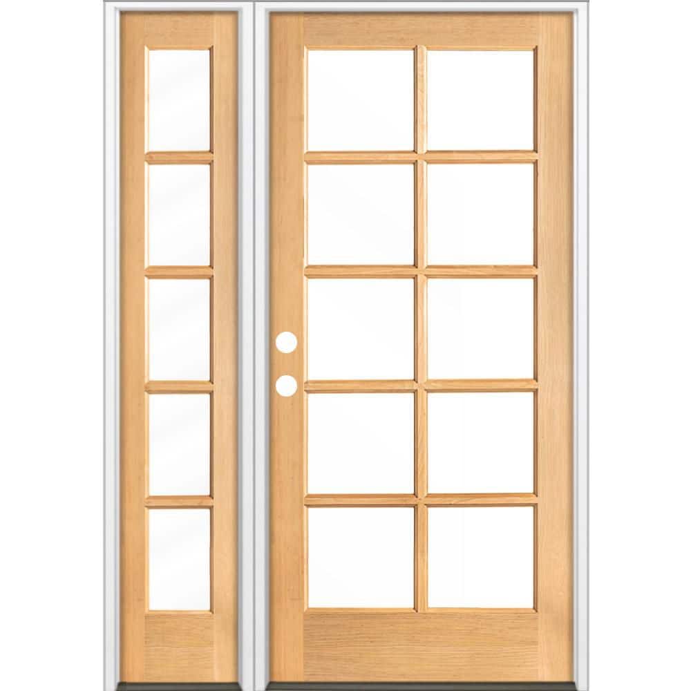 50 in. x 80 in. French RH Full Lite Clear Glass Natural Stain Hemlock Prehung Front Door with LSL price history on PriceWatchPro