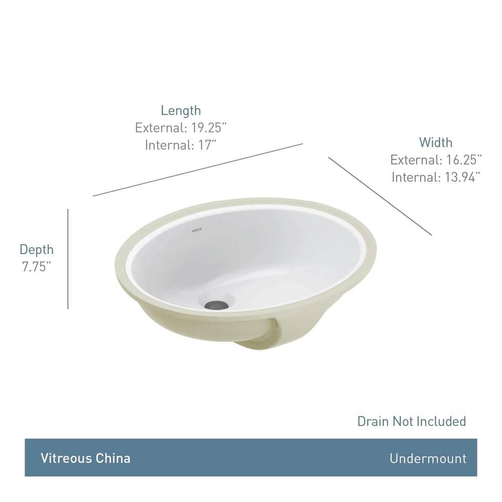 White Ceramic Oval Undermount Bathroom Sink with Gloss Finish
