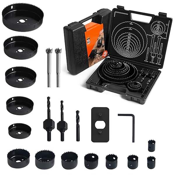 Hole Saw Set 3/4 to 6 with Mandrels Drill Bits Hex Key for Soft