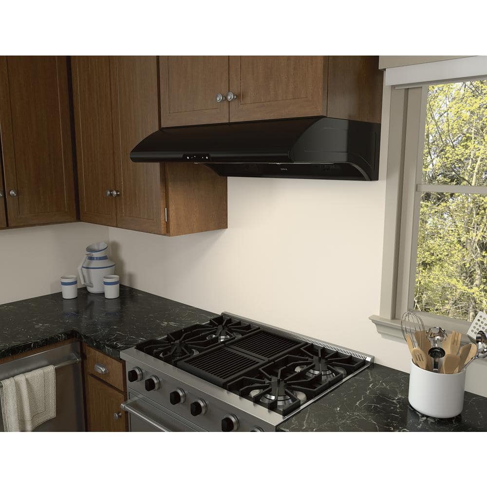 Typhoon 30" Black Stainless Steel Under Cabinet Range Hood