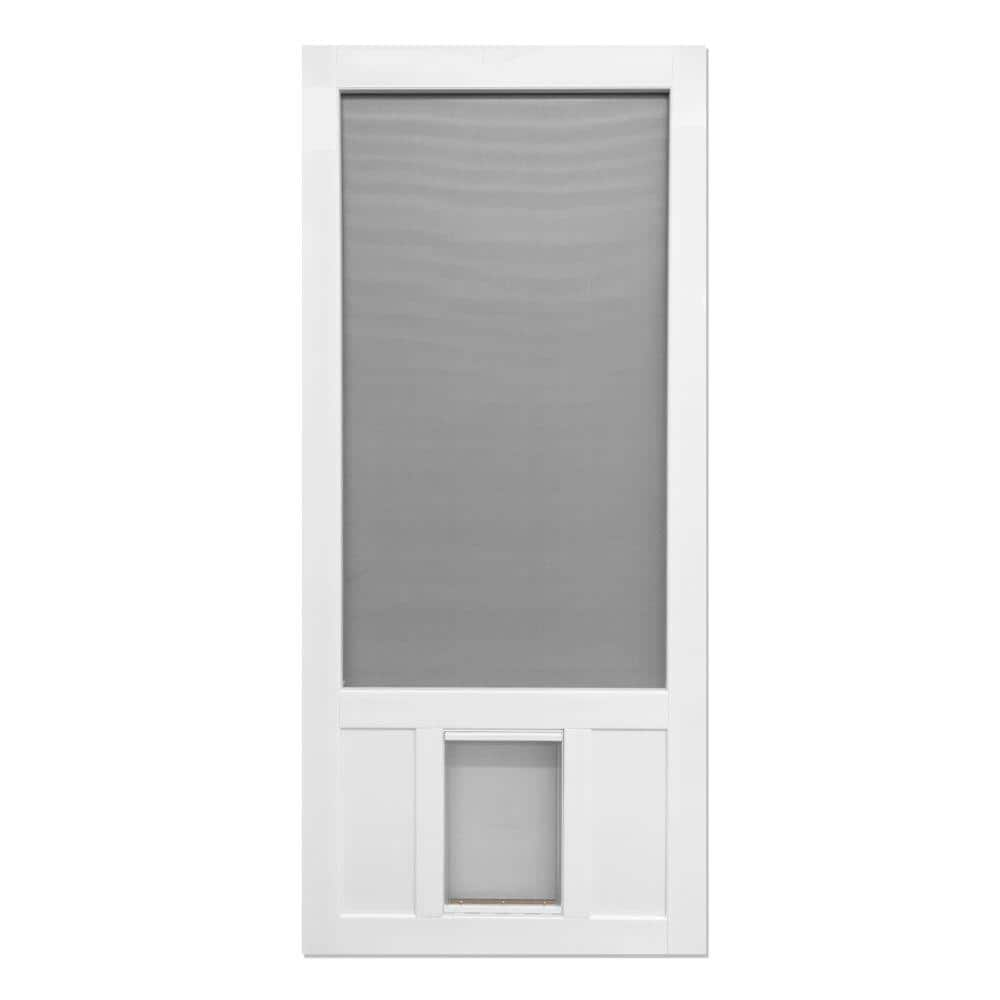 Screen Tight 32 in. x 80 in. Chesapeake Series Reversible Solid Vinyl  Screen Door with Extra-Large Pet Flap CPK32XL - The Home Depot