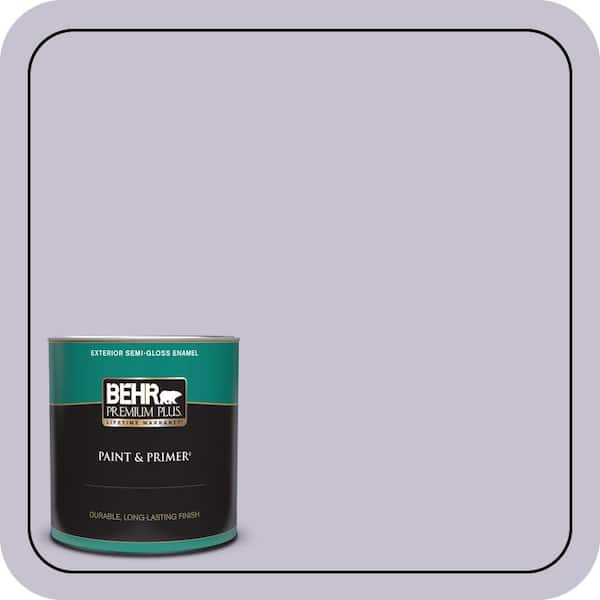 BEHR PREMIUM PLUS 1 qt. #ICC-44 Lavender Bouquet Semi-Gloss Enamel Exterior Paint & Primer