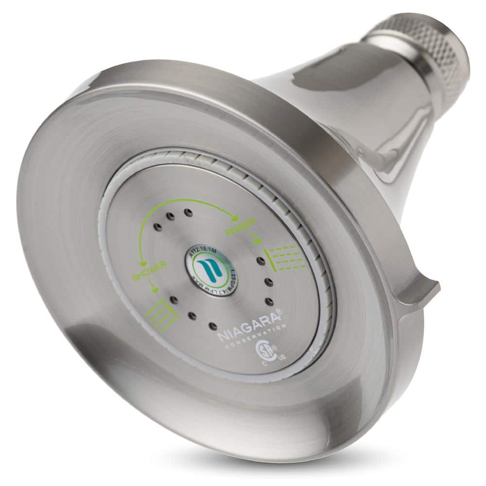 Earth Luxe 3-Spray with 1.75 GPM 3.35 in. Wall Mount Adjustable Fixed Shower Head in Brushed Nickel, 1-Pack price history on PriceWatchPro