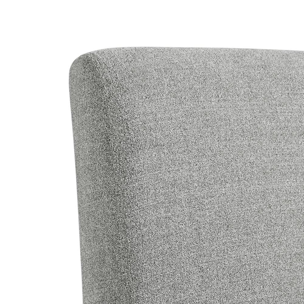 Gray Linen Upholstered Armchair with Casters