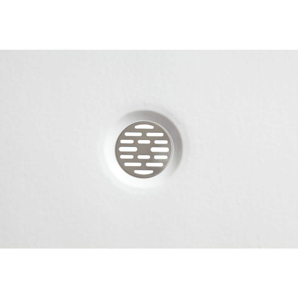 Glossy White 60" x 36" Acrylic Shower Base with Center Drain