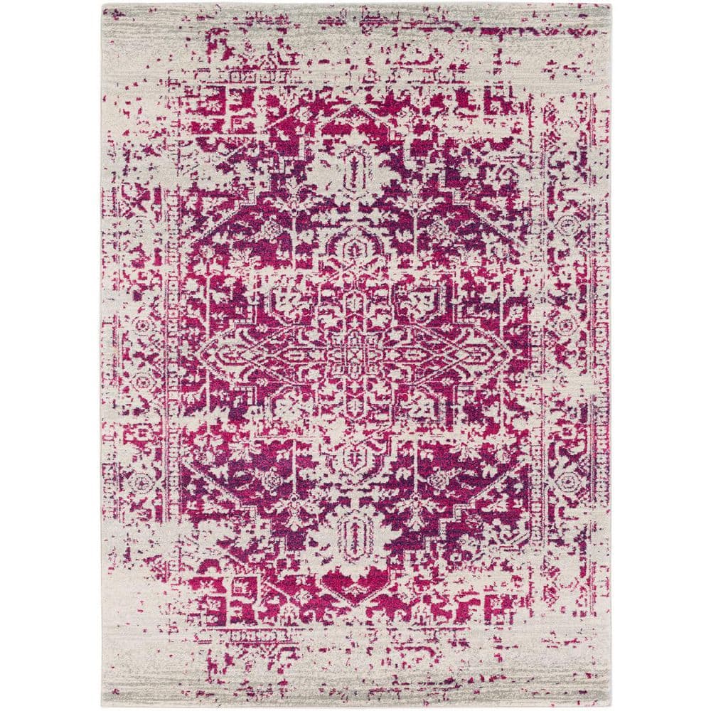 Purple Polypropylene 5 ft. x 7 ft. Abstract Indoor Area Rug