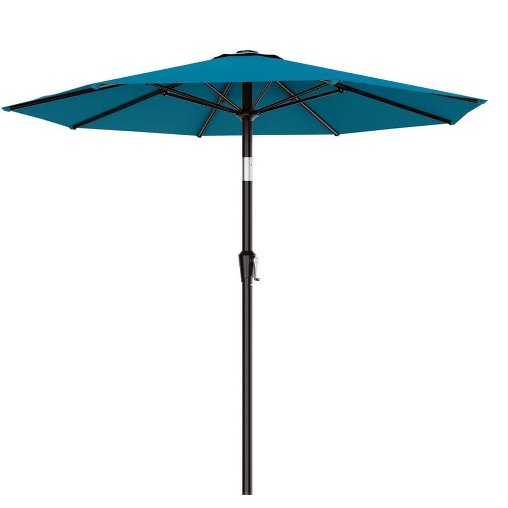 9 ft. Alloy Steel Patio Umbrella in Lake Blue with Push Button Tilt, Crank and 8 Sturdy Ribs for Garden, Backyard, Pool price history on PriceWatchPro
