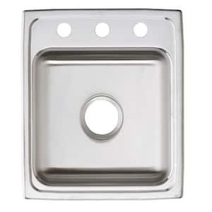 Lustertone 17in. Drop-in  Bowl 18 Gauge  Stainless Steel Sink Only and