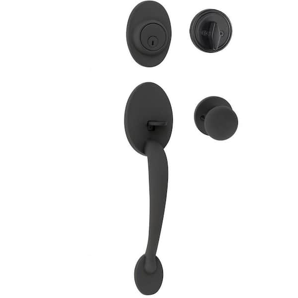 DELANEY HARDWARE Colton Single Cylinder Entry Door Handleset with Saxon Knob