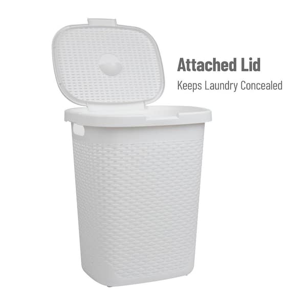 Mind Reader 60 Liter Laundry Basket - White