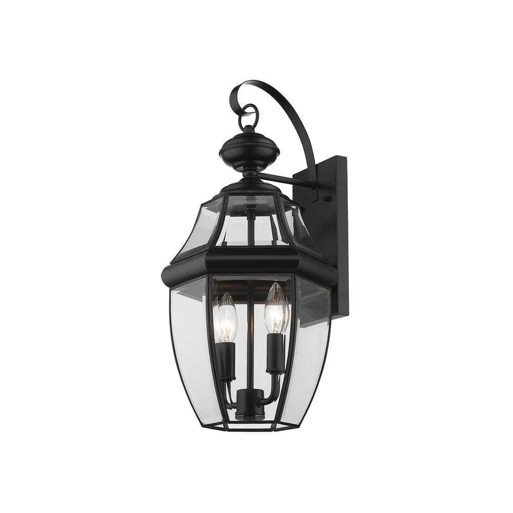 Westover Black Outdoor Hardwired Lantern Wall Sconce with No Bulbs Included