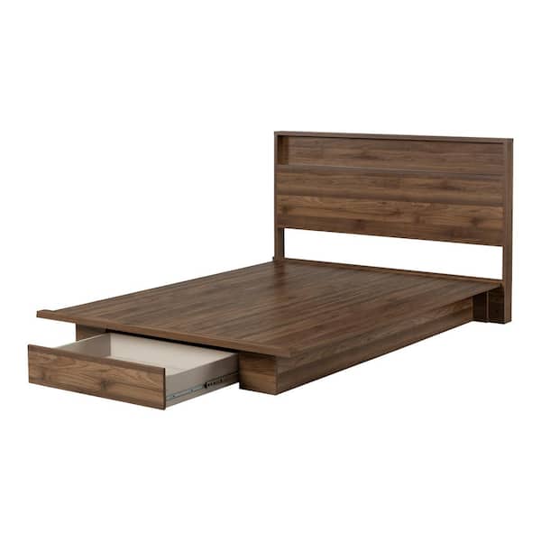 South Shore Holland Brown Particle Board Frame Queen Panel Bed With Headboard