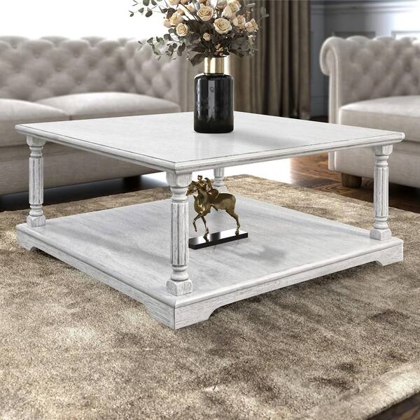 White painted wood coffee table discount