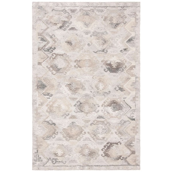 Wyndham 5 ft. x 8 ft. Gray/Taupe Distressed Diamond Area Rug