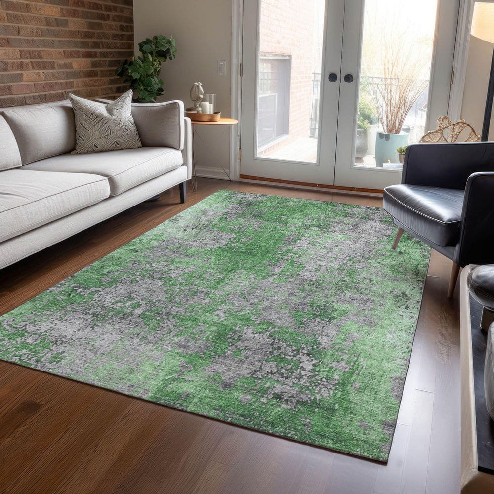 Chantille Machine Washable Indoor/Outdoor Abstract ACN1789 Green 8 ft. x 10 ft. Area Rug price history on PriceWatchPro