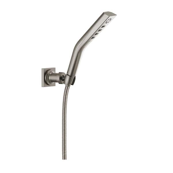 Delta 3-Spray Patterns 1.75 GPM 1.81 in. Wall Mount Handheld Shower Head with H2Okinetic in Lumicoat Stainless