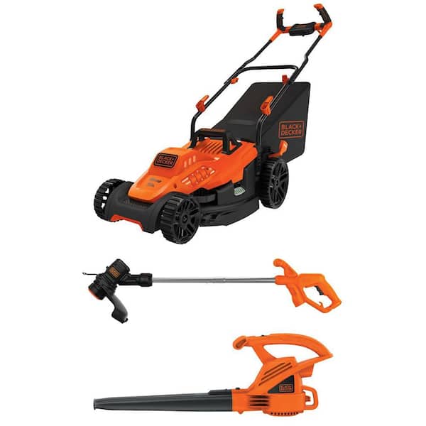 15 in. 10 AMP Corded Electric Walk Behind Push Lawn Mower, 13 in. 4 Amp String Trimmer/Lawn Edger and 7 AMP Leaf Blower