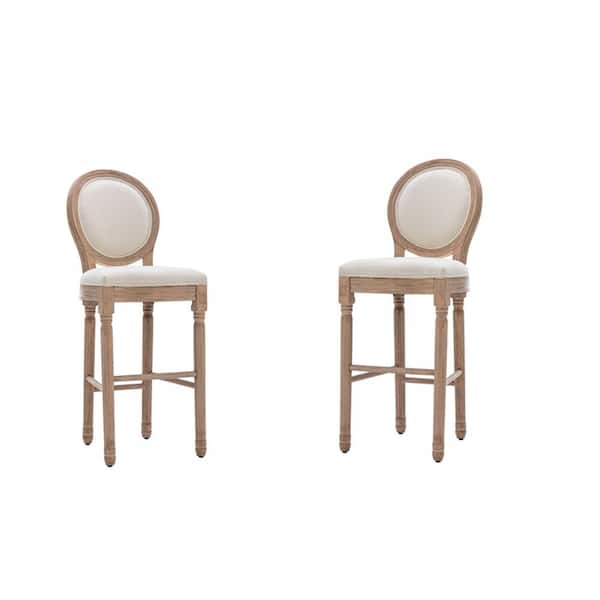 Angel Sar 46 5 In French Beige Round, Springdale Counter Height Bar Stools 2 Pack