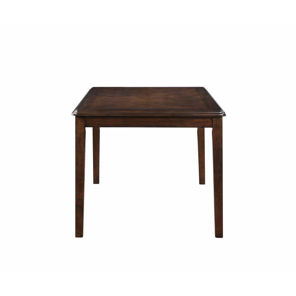 Gia 60" Brown Cherry Wood Dining Set with 4 Chairs