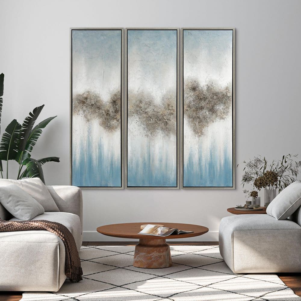 Empire Art Direct Abstract Triptych Set Textured Metallic Hand