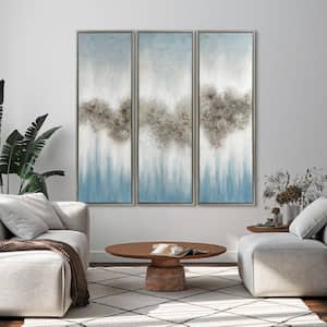 Abstract Triptych Set Textured Metallic Hand Painted by Martin Edwards Framed Canvas Wall Art