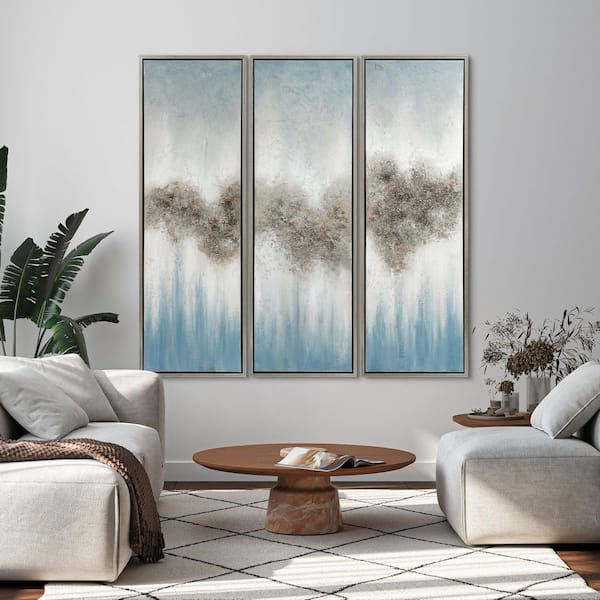 Empire Art Direct Abstract Triptych Set Textured Metallic Hand Painted by Martin Edwards Framed Canvas Wall Art