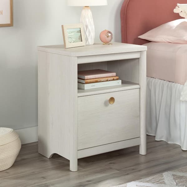 SAUDER Dover Edge 1-Drawer Glacier Oak Nightstand 27.441 in. x 22.835 in. x 17.244 in.