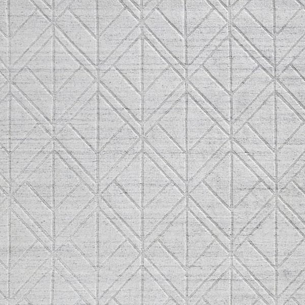 4 x 6 White, Silver Geometric Area Rug