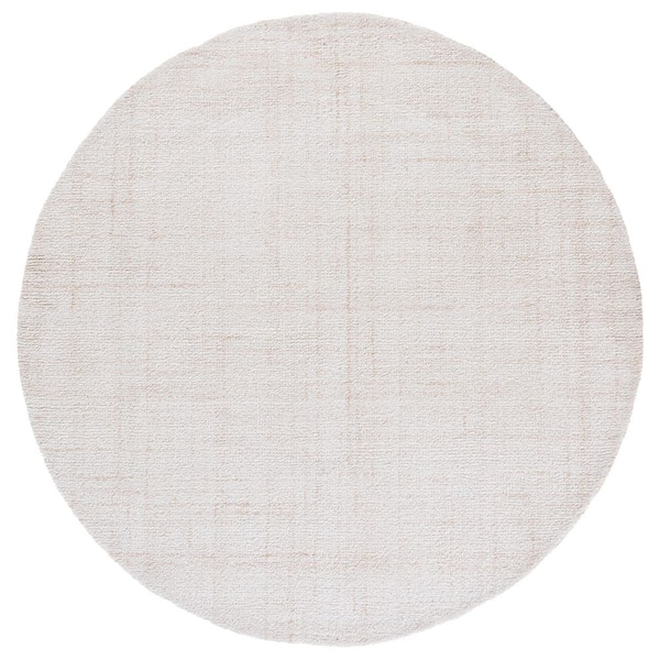 Abstract 6 ft. x 6 ft. Round Beige Classic Marle Area Rug