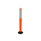 36 in. Repo Post Workzone Orange Delineator Post with Base and 3 in. x 12 in. High-Intensity White Strip