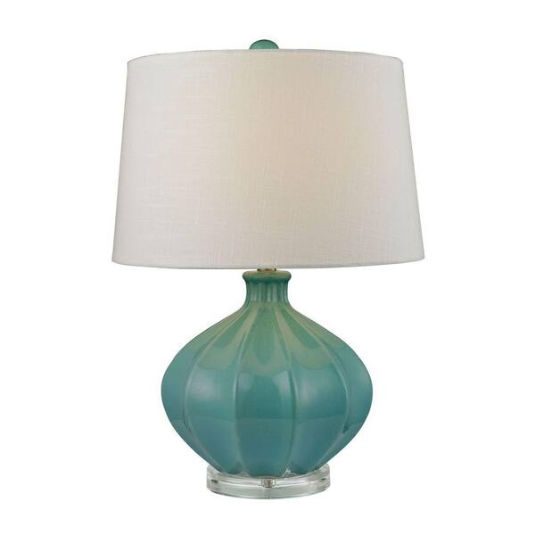 Titan Lighting Organic Ceramic 24 in. Seafoam Glaze Table Lamp