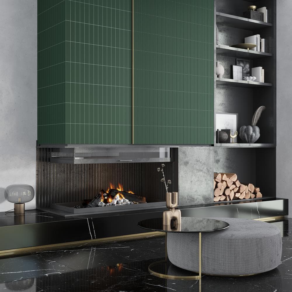 Matte Green Ceramic Subway Wall and Floor Tile
