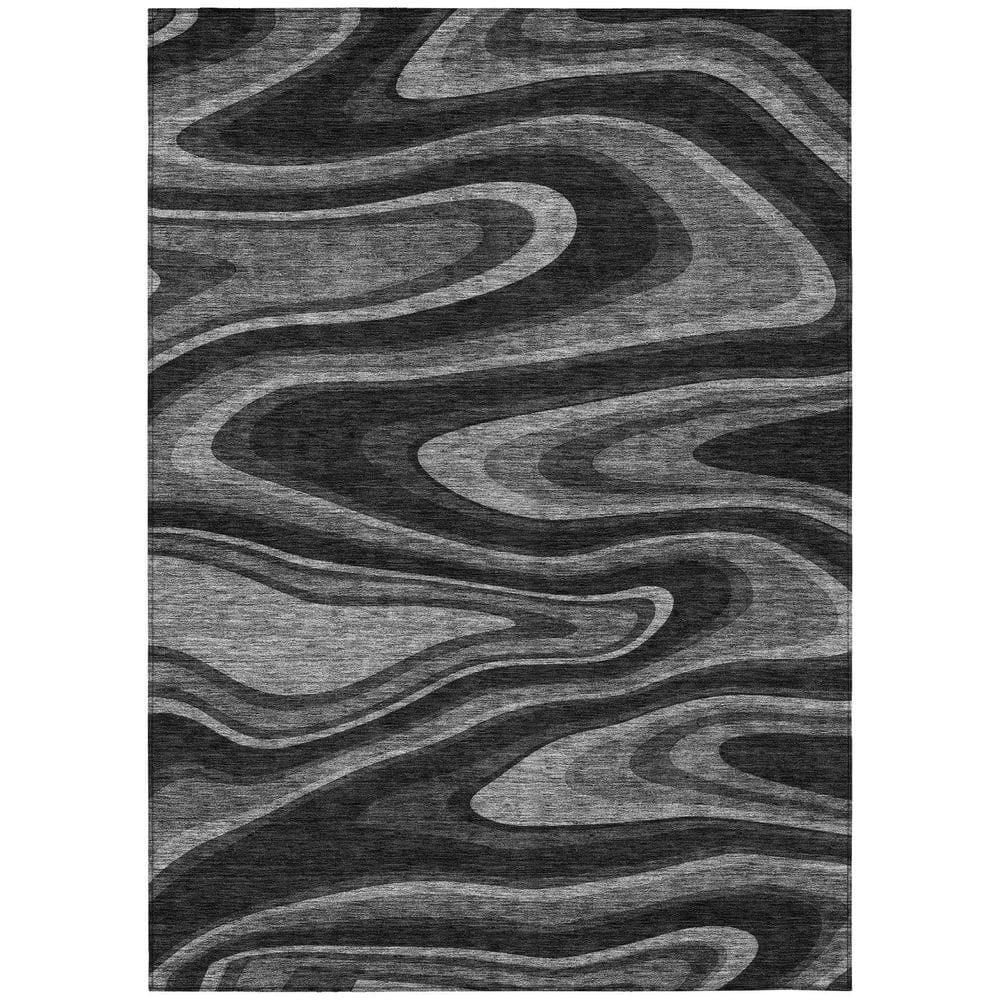 Chantille Machine Washable Indoor/Outdoor Abstract ACN2493 Black 3 ft. x 4 ft. Area Rug price history on PriceWatchPro