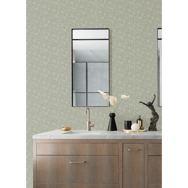 Poplin Green Fabric Textures Vinyl Peel and Stick Wallpaper