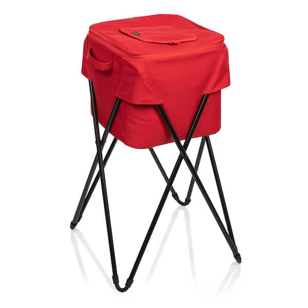 Picnic Time Camping Red Party Cooler with Stand