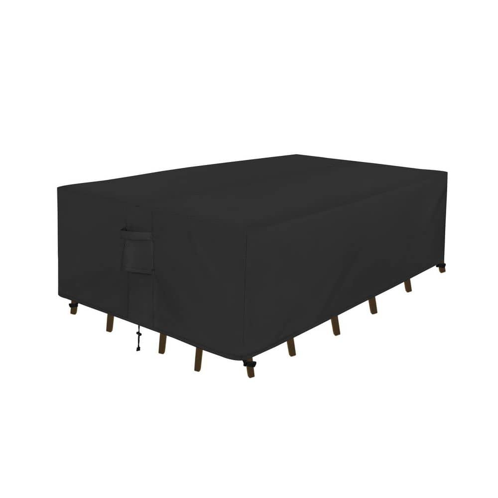 110 x 84 x 28 in. Black Outdoor Rectangle Dining Table and Chair Patio Furniture Cover Waterproof Anti-UV price history on PriceWatchPro
