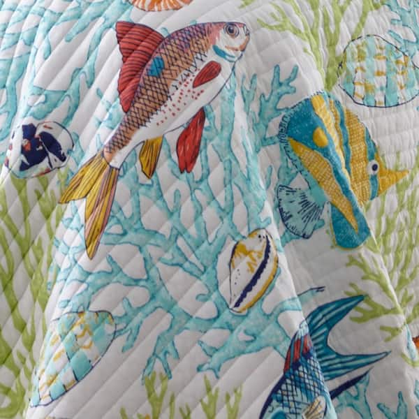 LEVTEX HOME Beachwalk 2-Piece Multicolored Cotton Twin Quilt